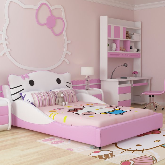 Phòng ngủ màu hồng ngọt ngào cho bé gái