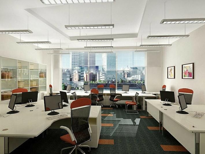  Những gam màu sáng mang đến không gian rộng rãi thoáng đãng cho văn phòng làm việc 